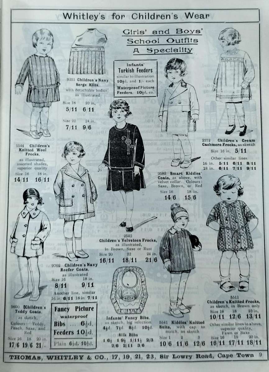 Cape Town History - Whitley's drapers and outfitters winter catalogue 1925 (36 pages)