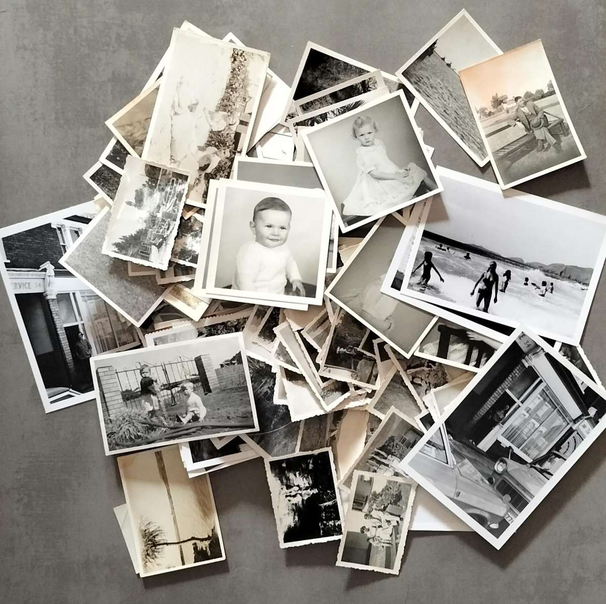 Vintage black and white photographs (100+)