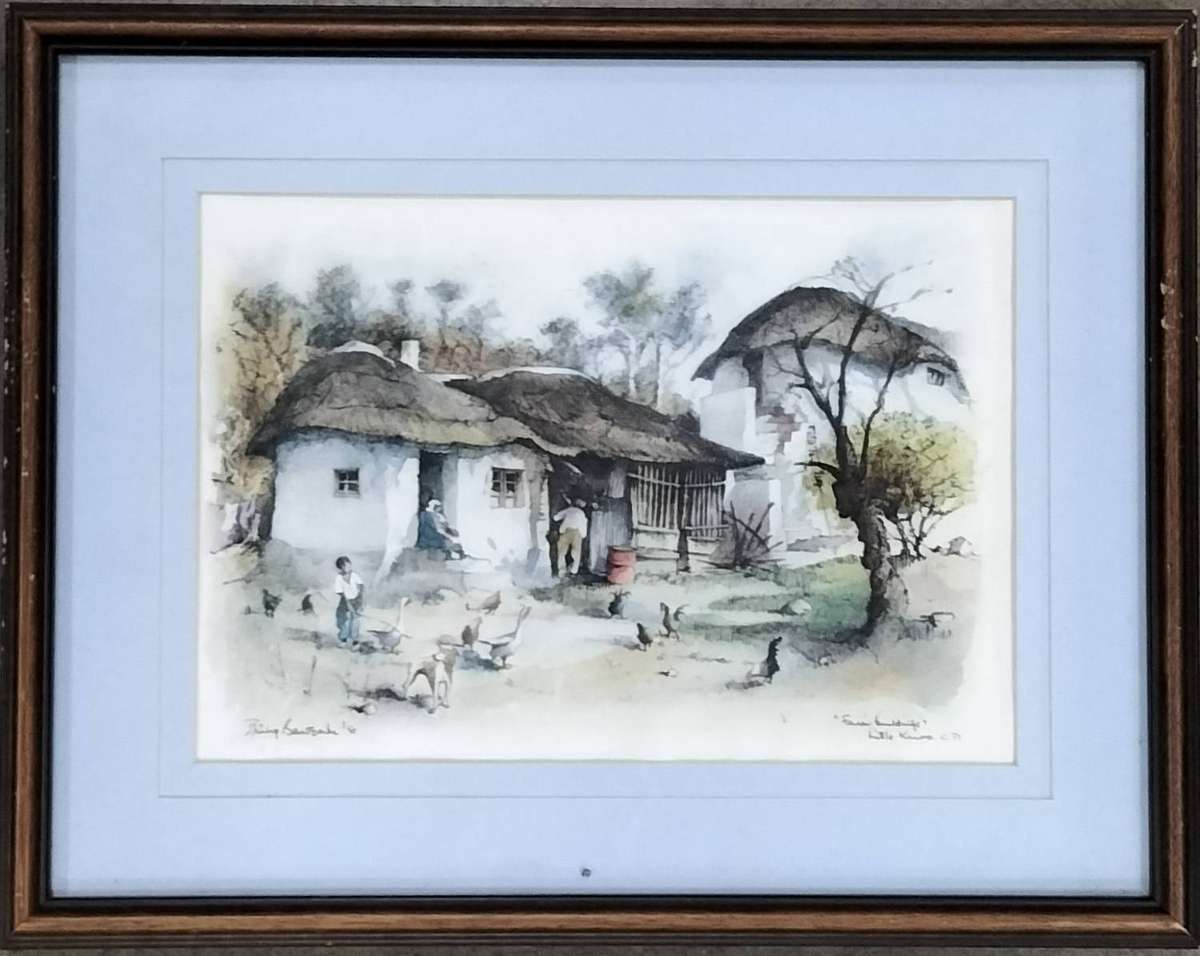 Philip Bawcombe print (1981) - Karoo Farm building