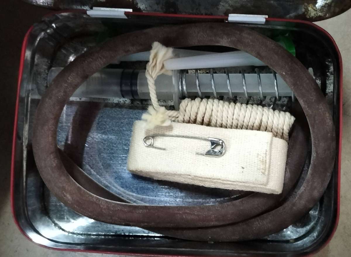 Vintage General Practitioners case filled with essential medical items