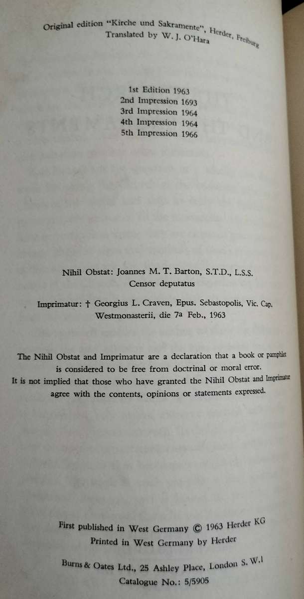 The Church and the Sacraments (Rahner, 1966) - Book 9