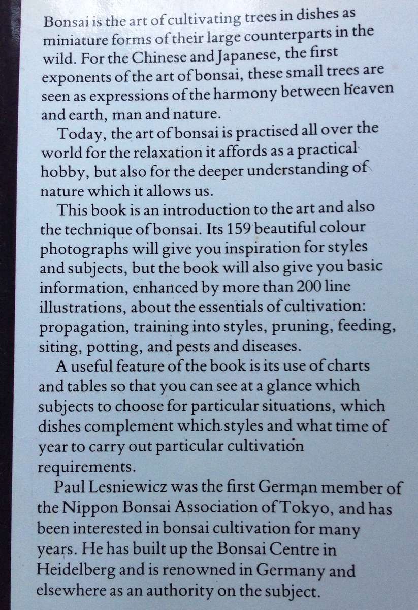 Bonsai - The Complete Guide to Art and Technique - Paul Lesniewicz - Hardcover