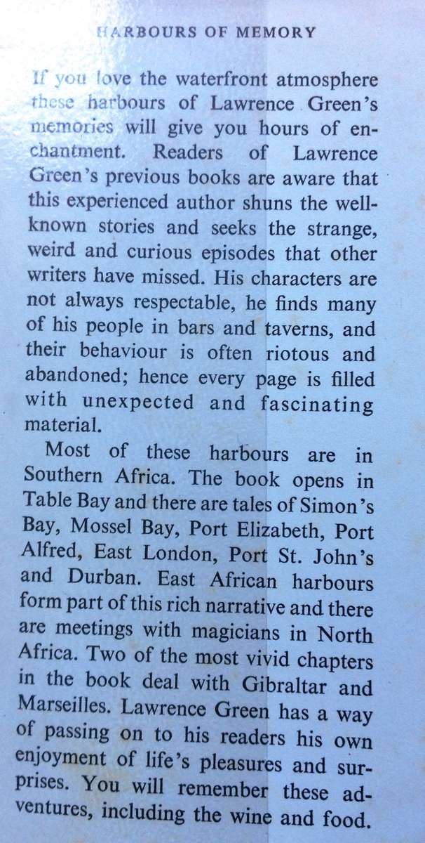 Harbours of Memory - Lawrence G Green - Hardcover - Book signed by Lawrence G Green