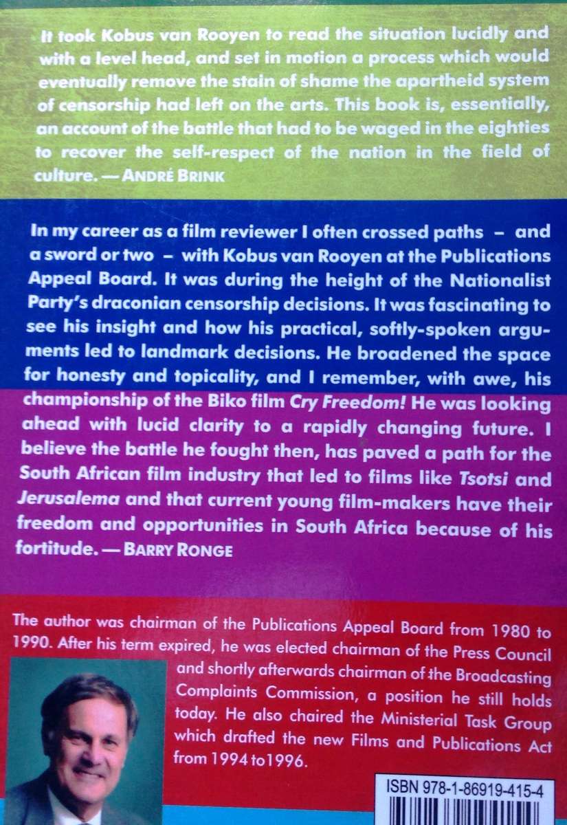 A South African Censor's Tale - Kobus van Rooyen        Book signed by Author