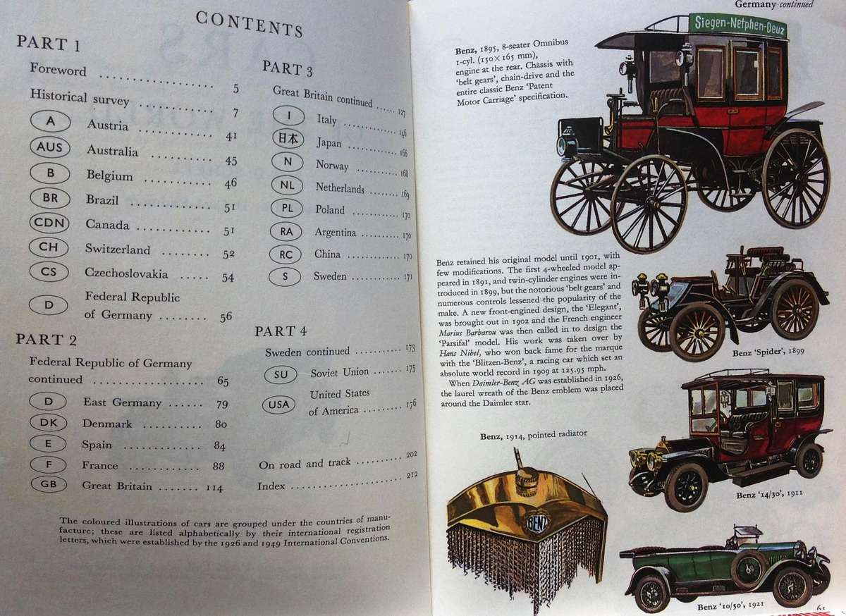 Box set of 4 books - Cars of the World - J D Scheel - 4 books contain 850 full colour illustrations