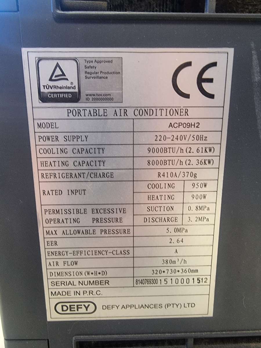 100% WORKING!! DEFY 9000btu Portable Aircon!! Heat function for Winter also!!!