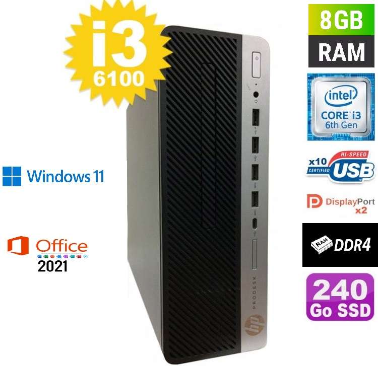 LAST ONE!!! HP ProDesk 600 G3, 6th Gen i3, 8GB DDR4, 240GB SSD