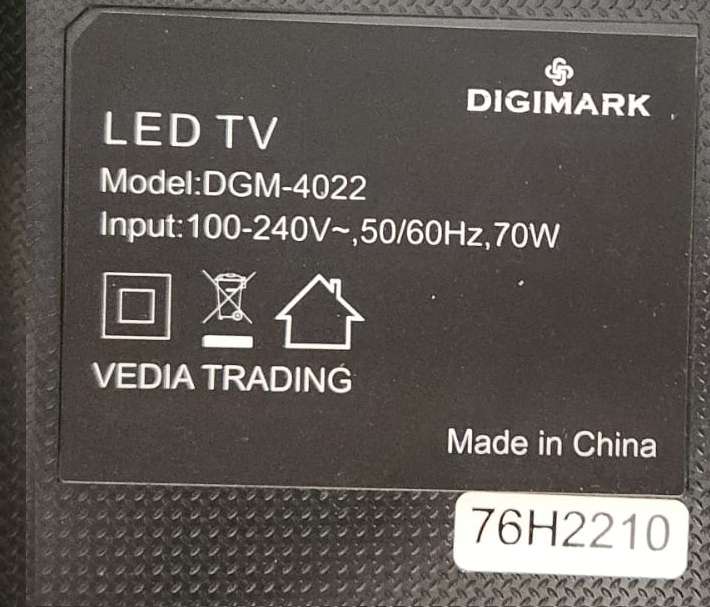 PLEASE READ! Digimark 40" Smart Tv, With Stand, Remote, Working