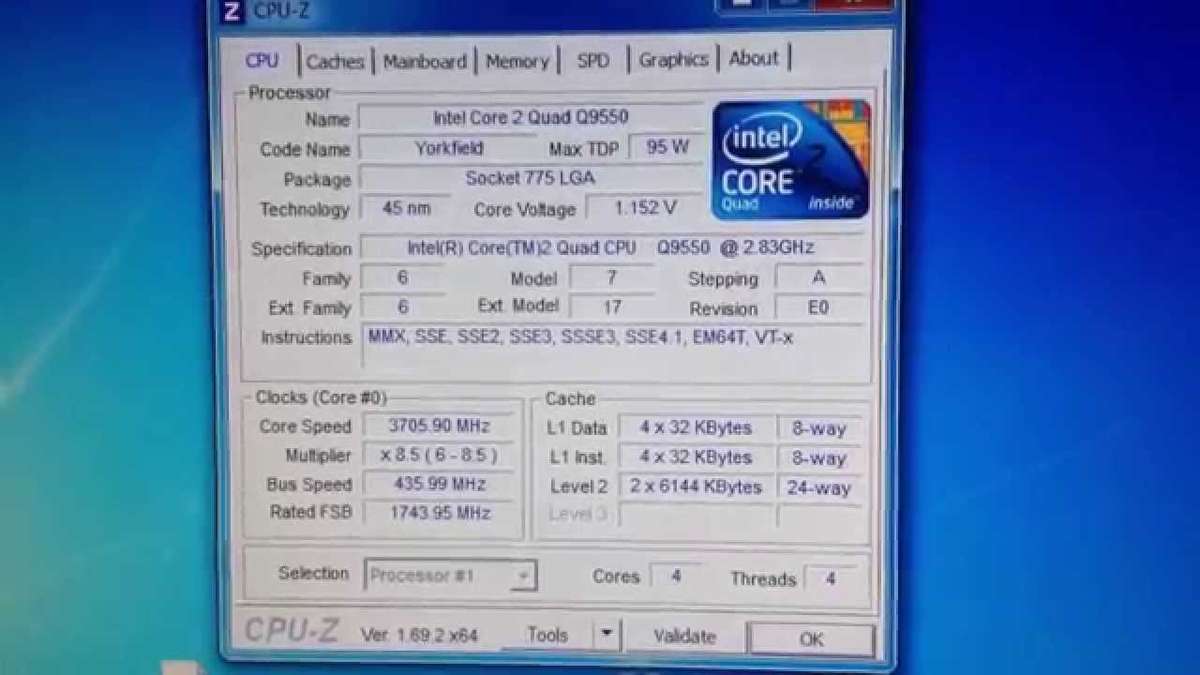 RARE!!! Core 2 Quad Q9550 CPU!! 100% Working