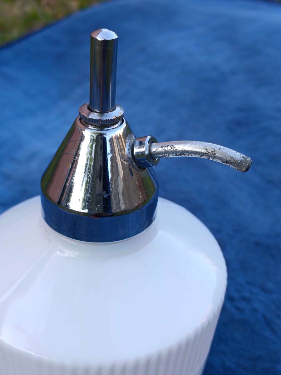 Vintage Brylcreem Milk-glass Dispenser bottle