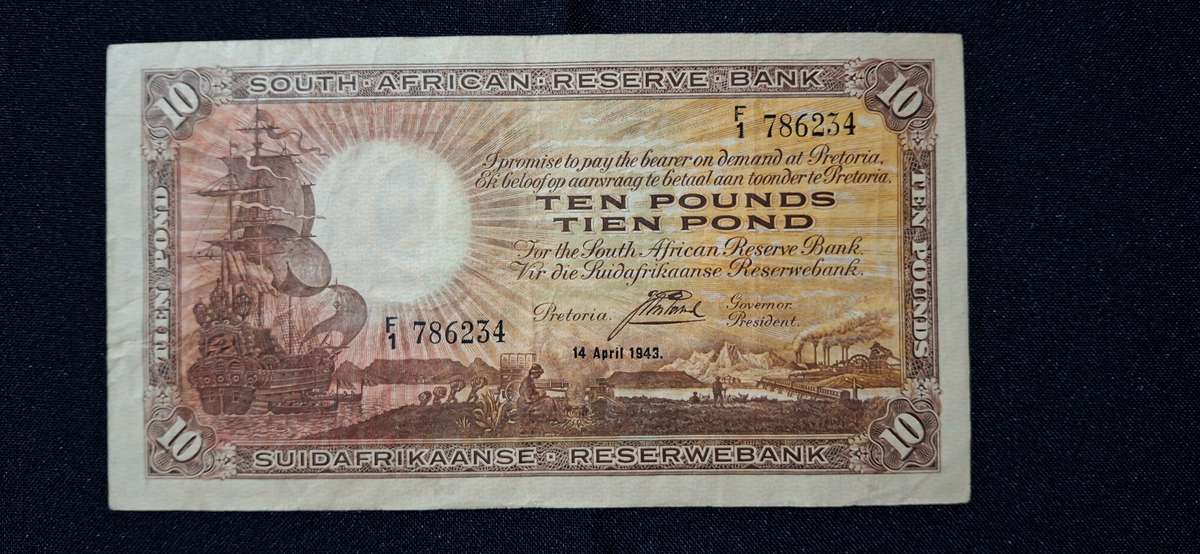 J POSTMUS 10 POUND 14 APRIL 1943 - F1 - 786234 VAN RIEBEECK WTM E/A FIRST ISSUE