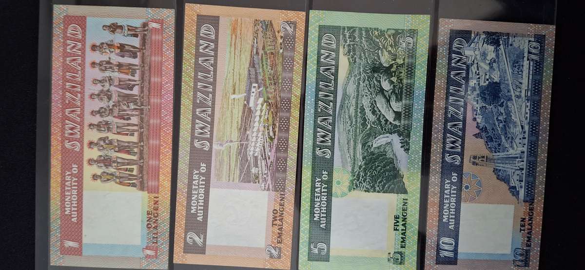 BANK OF SWAZILAND  1, 2, 5, 10,  EMALANGENI  SET  UNCIRCULATED SCARCE