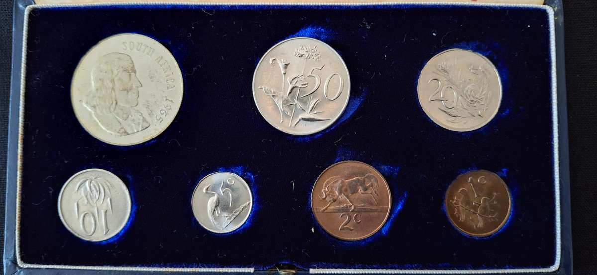 1965 RSA COMPLETE  SET WITH SOUTH AFRICA AND SUID AFRIKA COINS