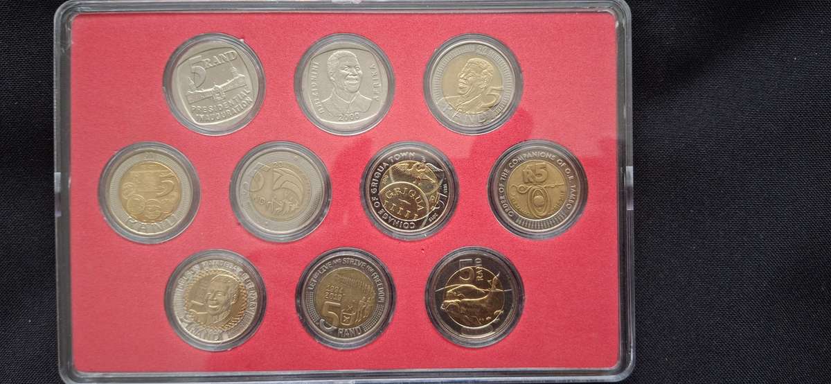 Commemorative Set of RSA R5 Coins 50% of the coins are uncirculated