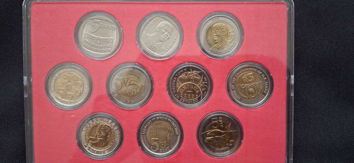 Commemorative Set of RSA R5 Coins 50% of the coins are uncirculated