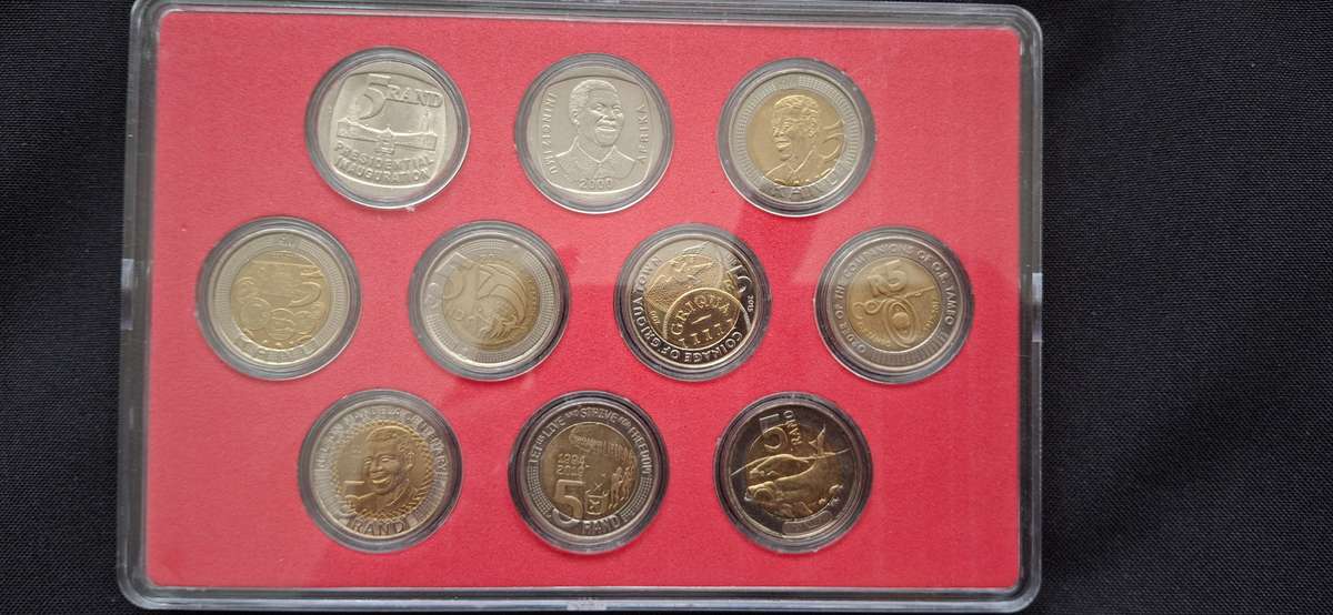Commemorative Set of RSA R5 Coins 50% of the coins are uncirculated