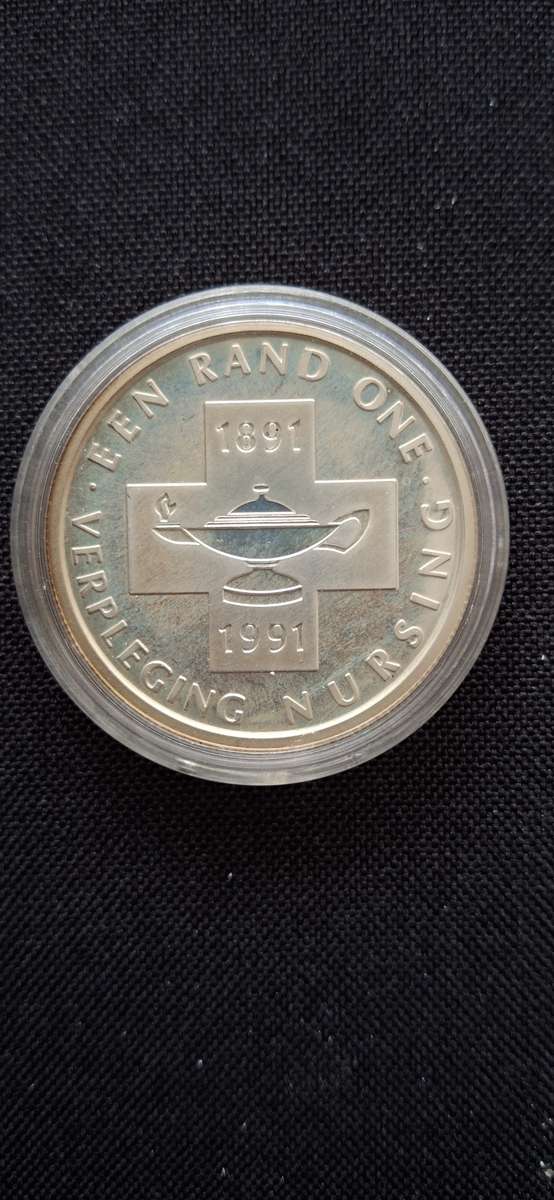 1991 RSA  Silver Rand S1R Nursing UNCIRCULATED in SA Mint Box