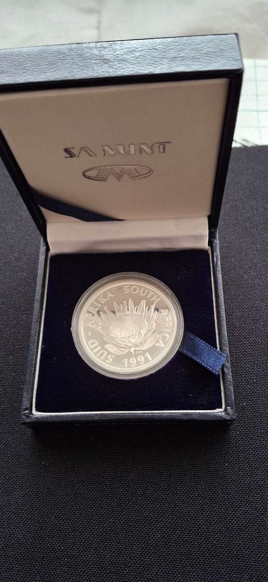 1991 RSA  Silver Rand S1R Nursing UNCIRCULATED in SA Mint Box