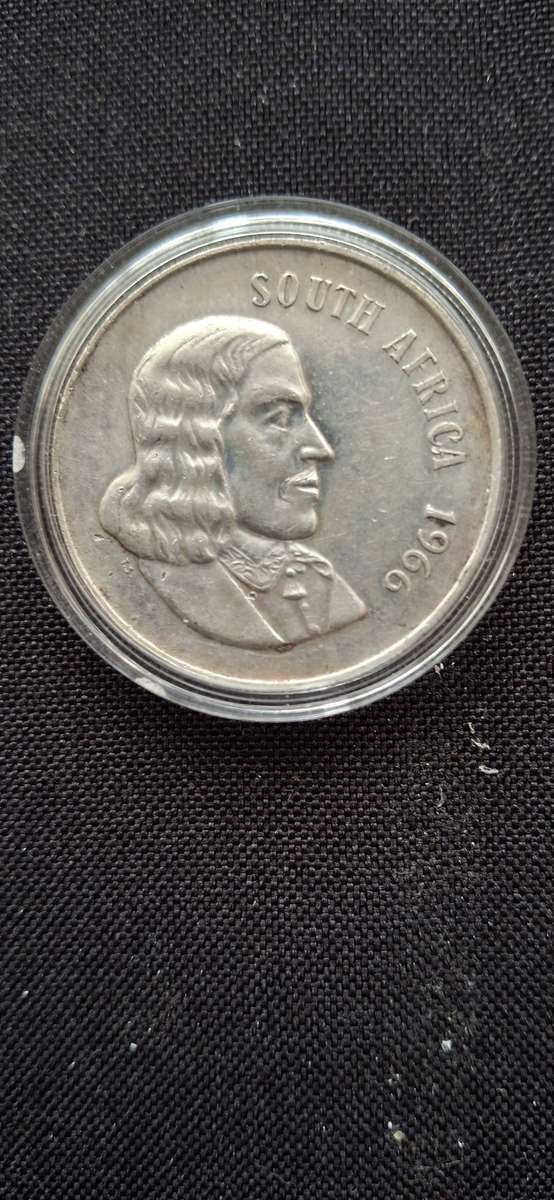 1966 RSA  Silver Rand S1R English with toning in SA Mint Box