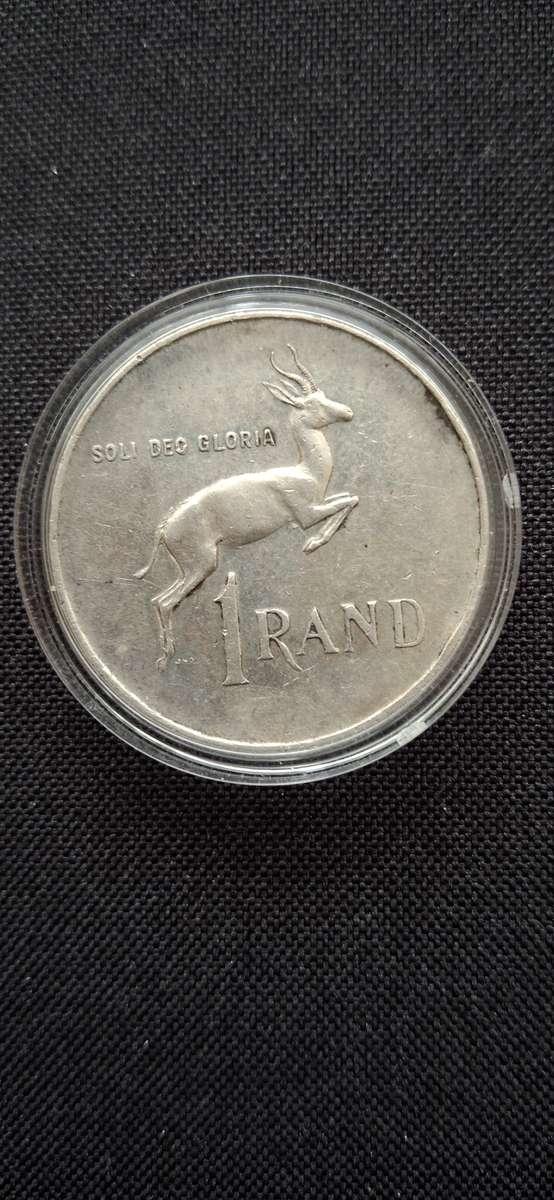 1966 RSA  Silver Rand S1R English with toning in SA Mint Box