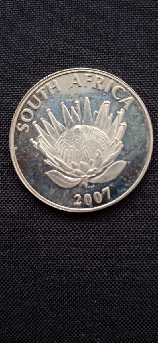 2007 RSA  Silver Rand S1R NELSON MANDELA in SA Mint Box