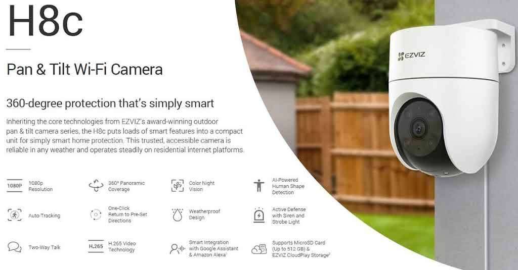 EZVIZ H8C 1080P Wifi Camera + * Hik 64GB Micro SD Card valued @ R169.00 *