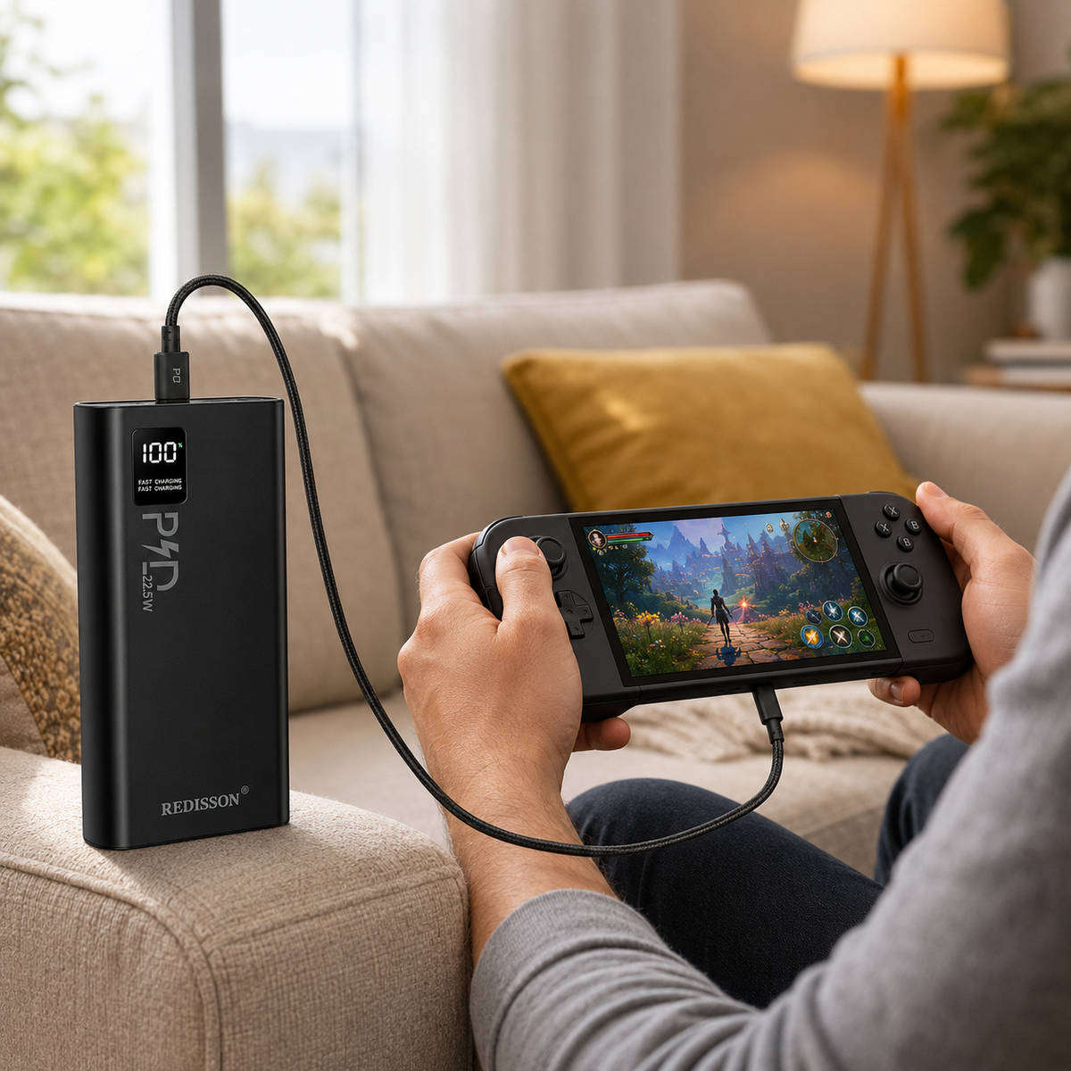 20000mAh Dual USB Portable Power Bank, LED Power Display