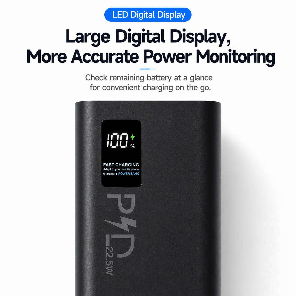 20000mAh Dual USB Portable Power Bank, LED Power Display