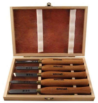 Tork Craft 5 Piece HSS Wood Turning Chisel Set with Case (300mm)