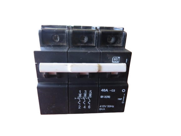 CBI Circuit Breaker 3 Pole Curve 3 40A -C2 415V 50Hz 6kA