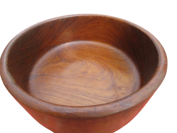 Vintage Retro Teak Wood Large Fruit Bowl
