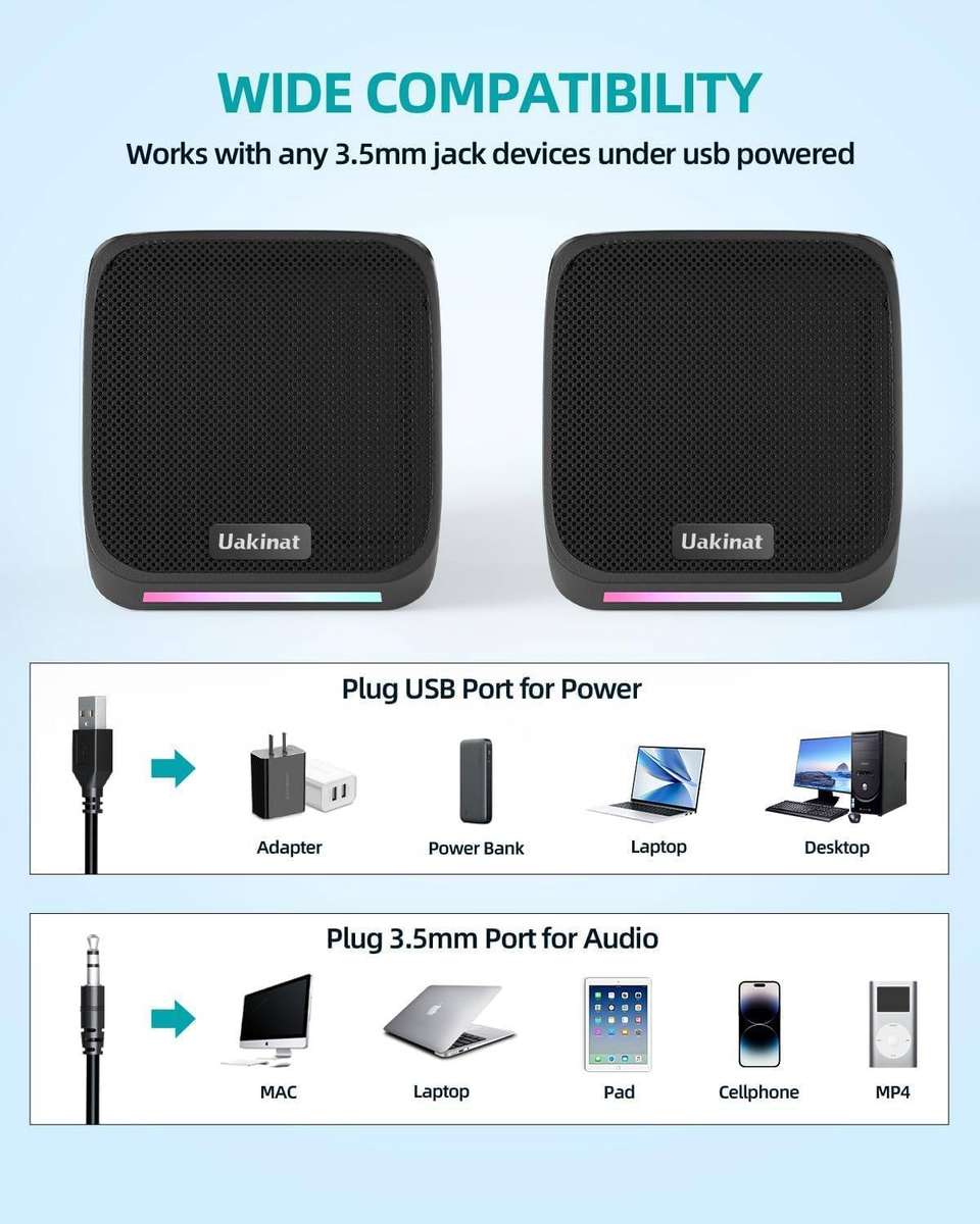 Computer Speakers USB Powered 3.5mm