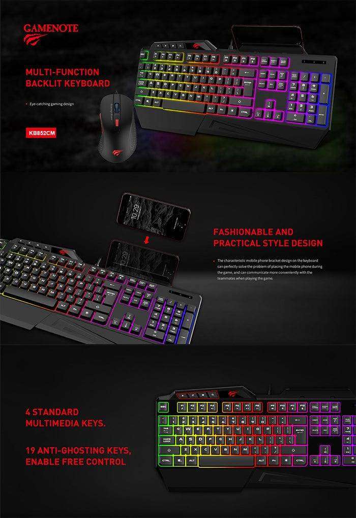 Multi-function wired keyboard with Gaming Mouse