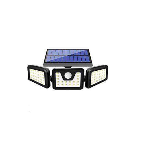 Solar Motion Sensor Light 3 Adjustable Heads 270° Wide Illumination