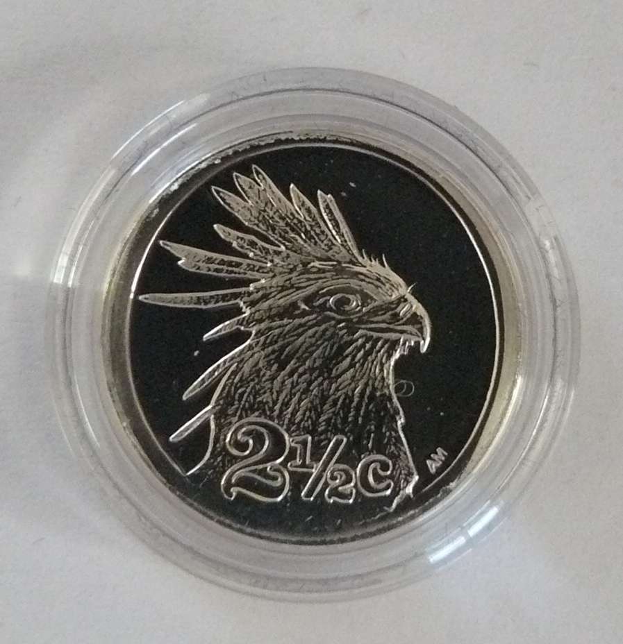 2006 Proof Tickey 2 1/2c - Birds of Prey - Secretary Bird - with COA no. 504