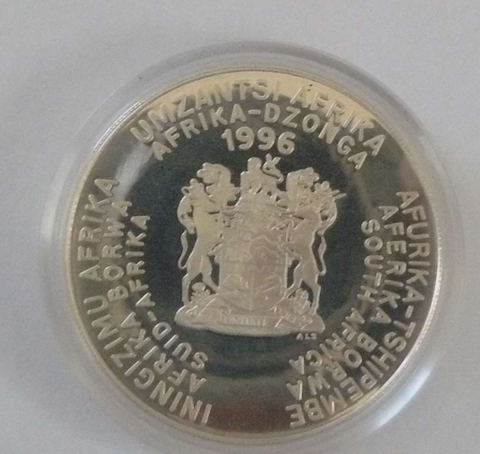 ## 1996 Proof Silver R2 Soccer - Victory Coin for African Cup of Nations  - in SAM Box with COA ##