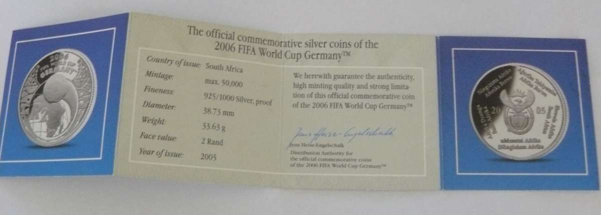 ## 2006 Proof Silver R2 1oz FIFA World Cup Germany - in SAM Box ##
