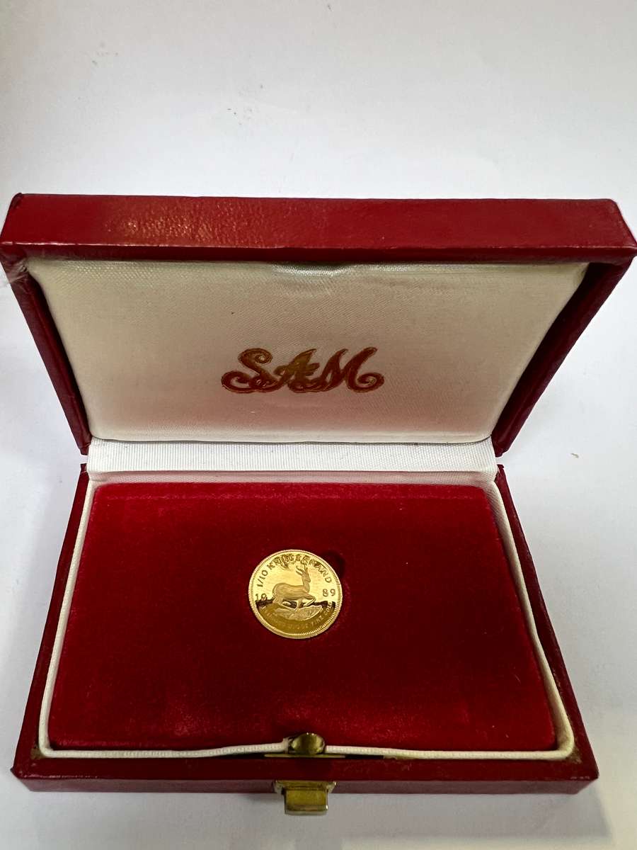 1989 Gold Kruger Coin 1/10 Oz