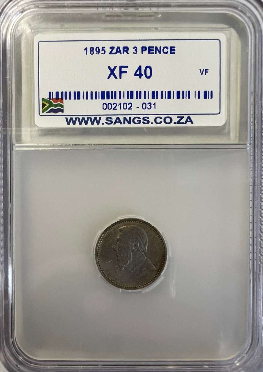 1895 ZAR 3 Pence XF40