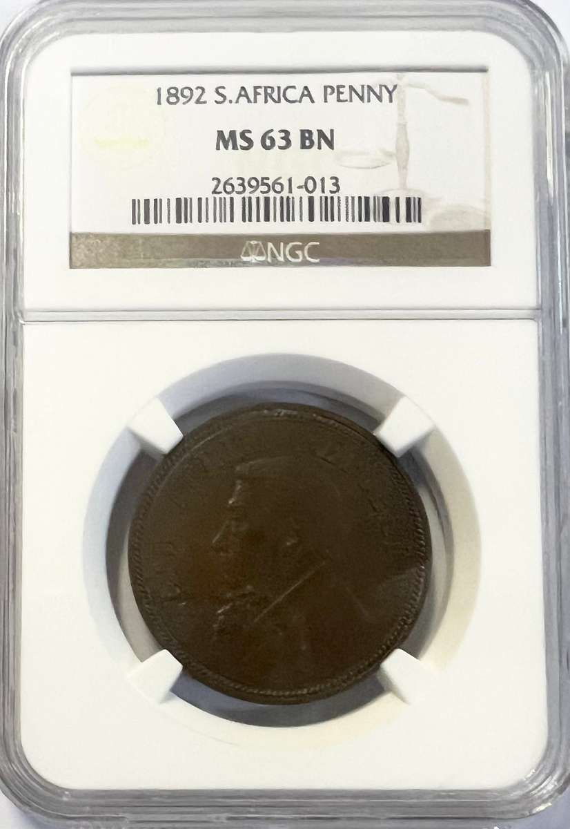 1892 South Africa Penny MS 63 BN