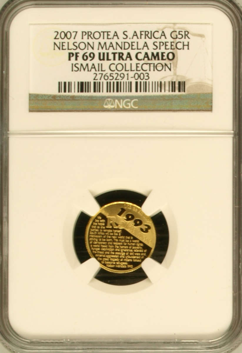2007 Protea G5R Nelson Mandela Speech PF69 Ultra Cameo (Ismail Collection)
