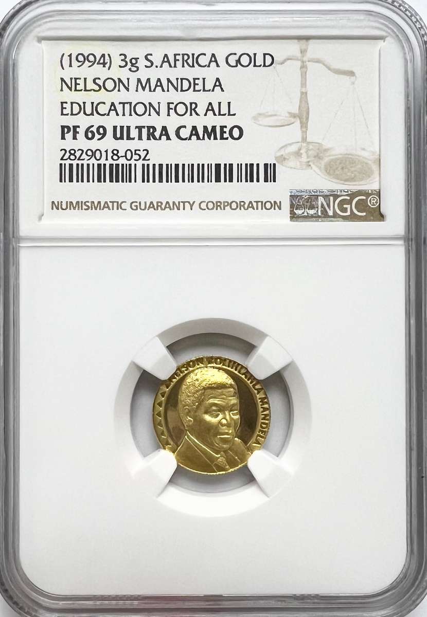 1994 3g Gold Nelson Mandela (Education For All) PF69 Ultra Cameo