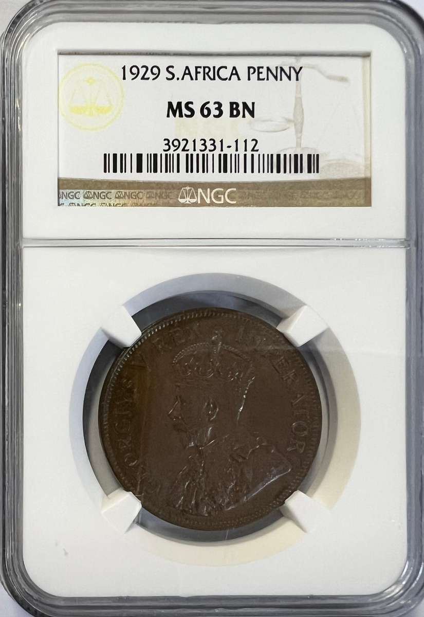 1929 South Africa Penny MS 63 BN
