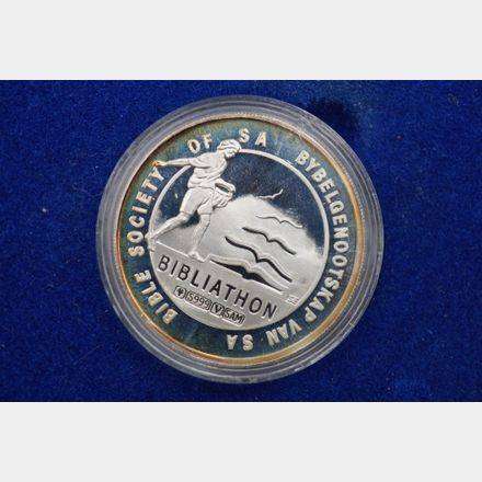 1994 South Africa Silver Bibliathon Medallion 20g .999 Silver.