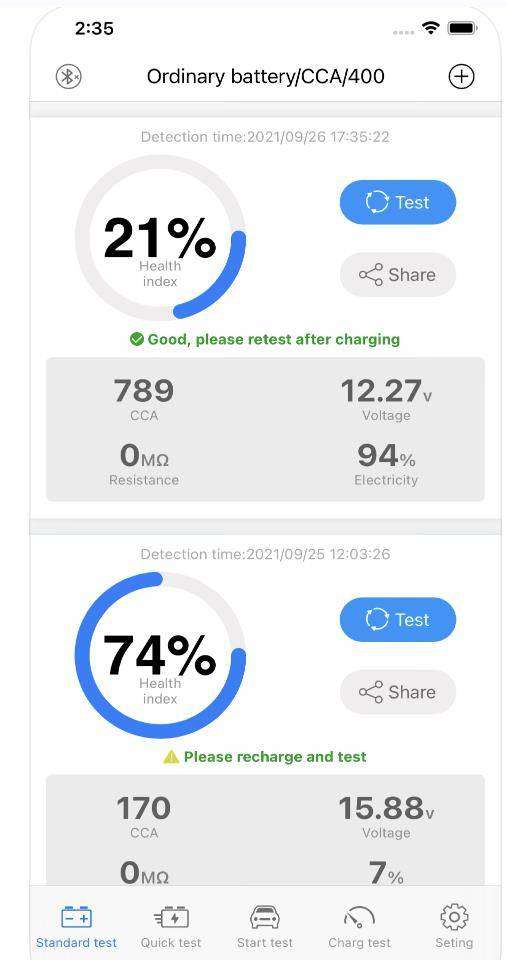 BK100 6V 12V Bluetooth Battery Analyser/Tester