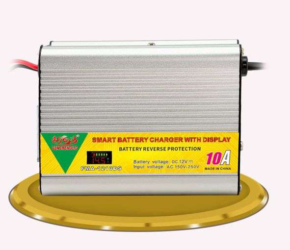 12V 10A Intelligent Lead Acid 3-Stage Battery Charger With Display