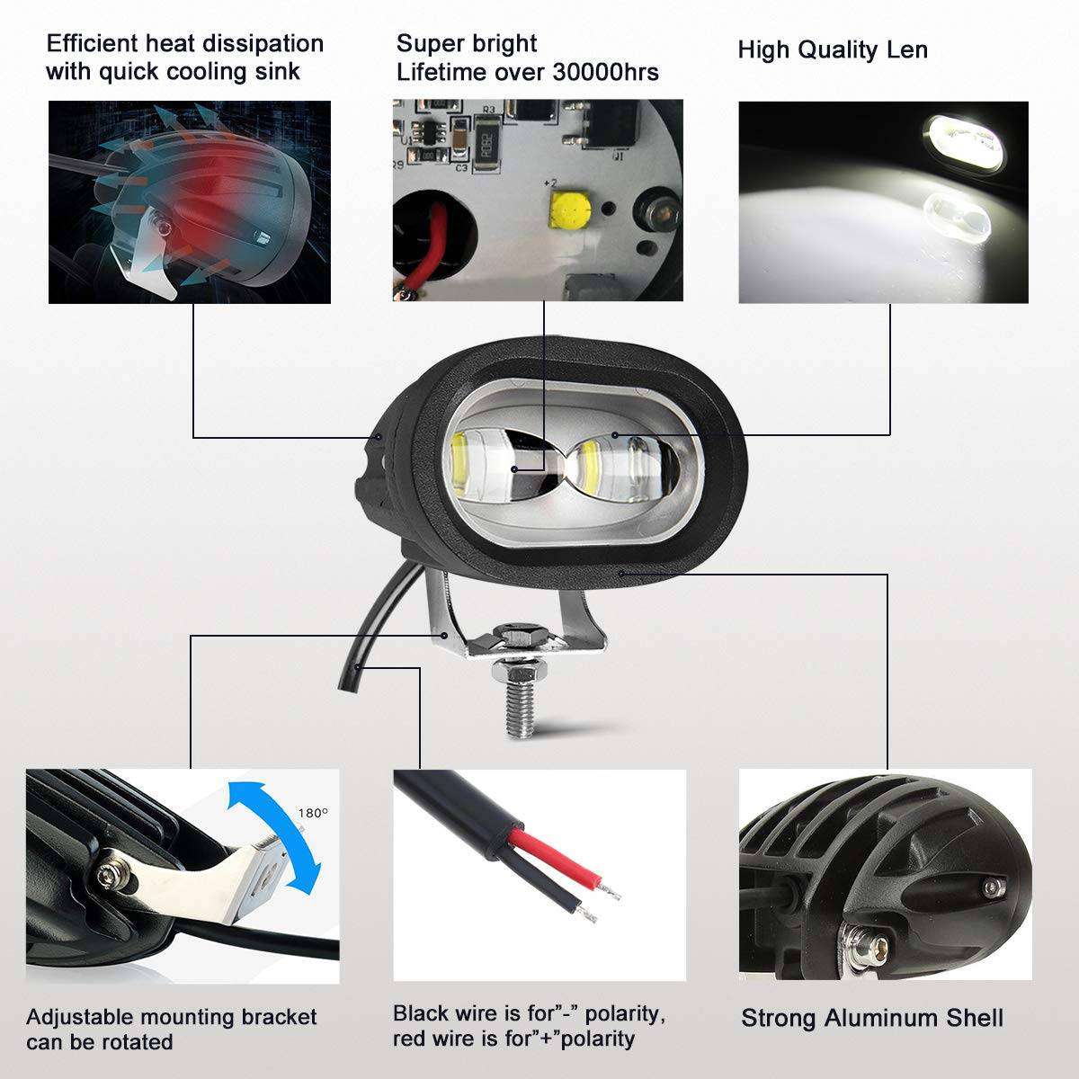 Aluminum Angel Eye Spotlights. Motorcycle or car.