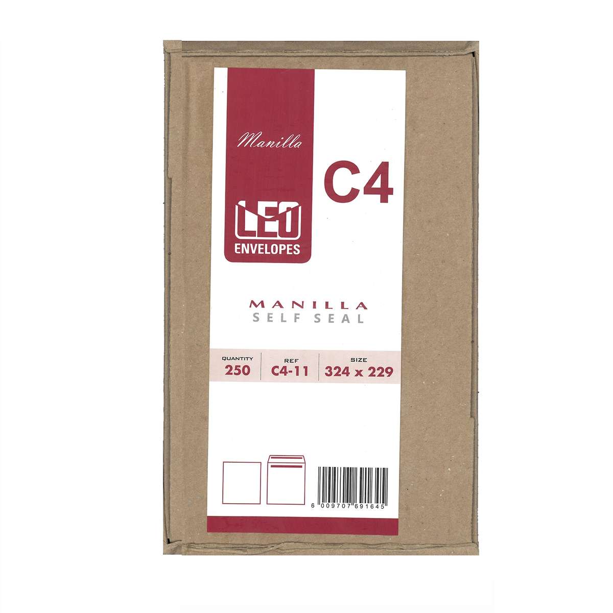 Leo C4 Envelopes (Pack of 250 Brown)