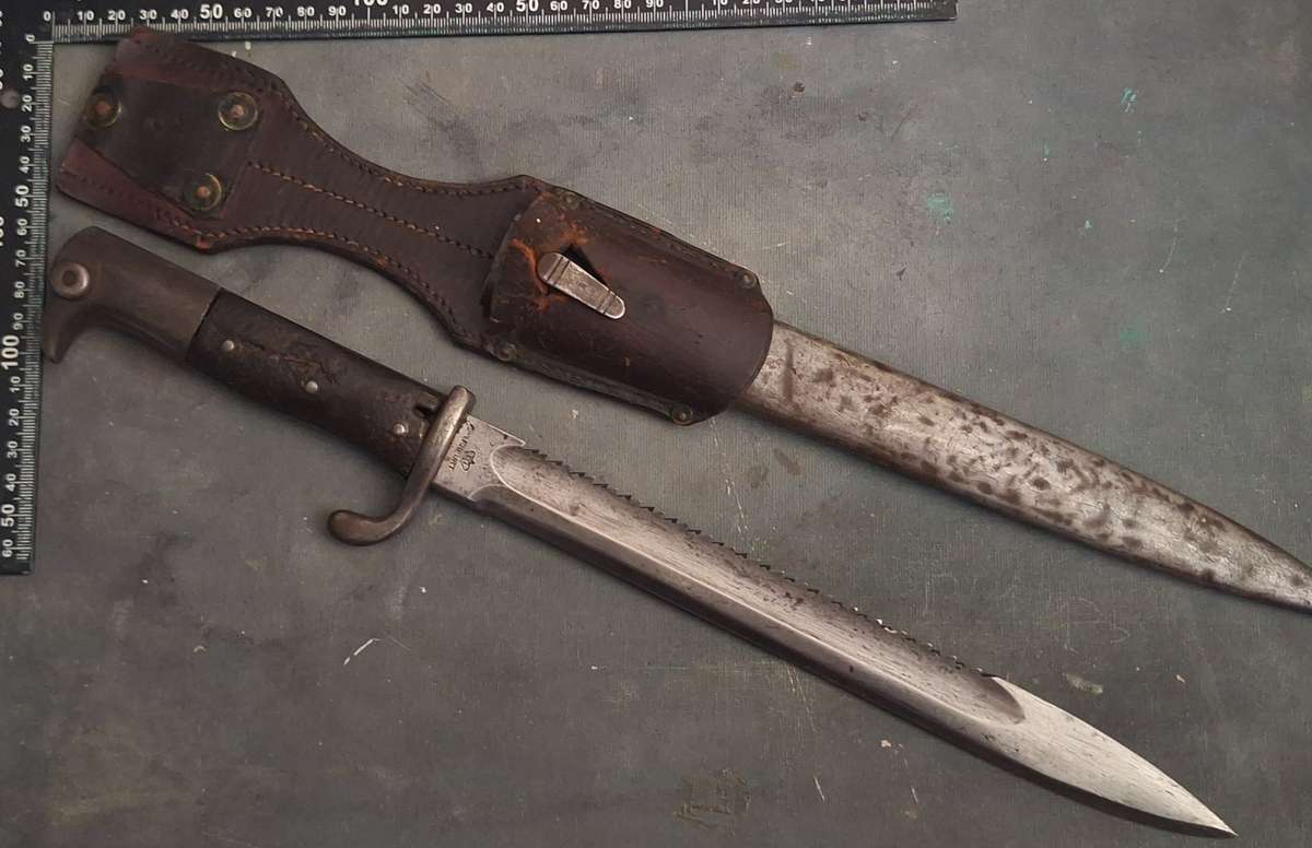 GERMAN GSWA SCHUTZTRUPPEN KS K98 BAYONET WITH FROG