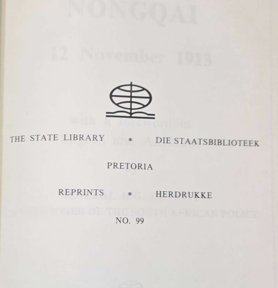 SA POLICE NONGQAI REPRINT 1988